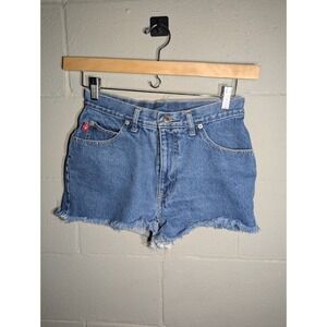 No Excuses Juniors Cut Off Denim Shorts Raw Hem Shortie Shorts Size 9/10 Y2K